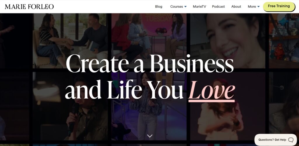 13 Website Thương Hiệu Cá Nhân Đáng Học Hỏi 3 marieforleo.com