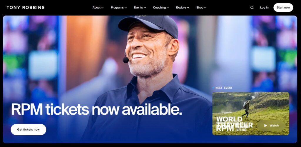 13 Website Thương Hiệu Cá Nhân Đáng Học Hỏi 6 tonyrobbins.com
