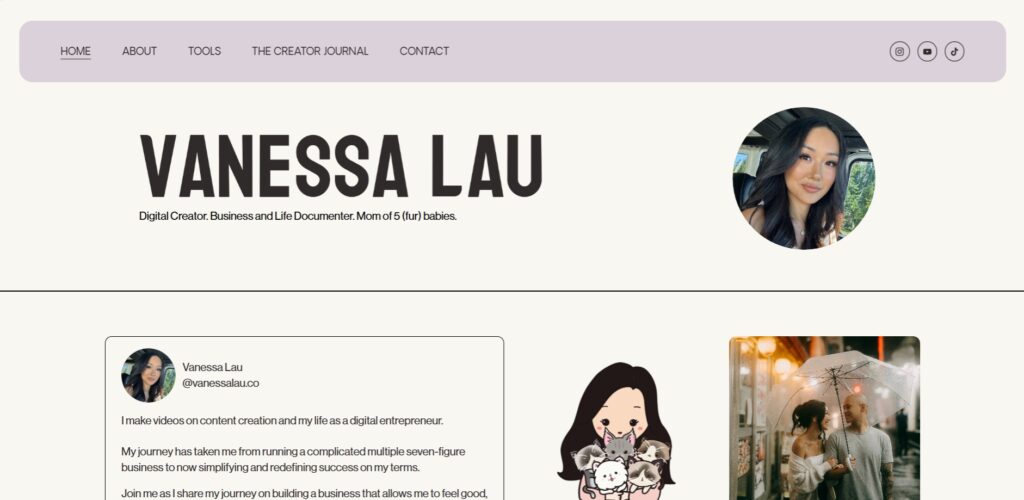 13 Website Thương Hiệu Cá Nhân Đáng Học Hỏi 14 vanessalau.co